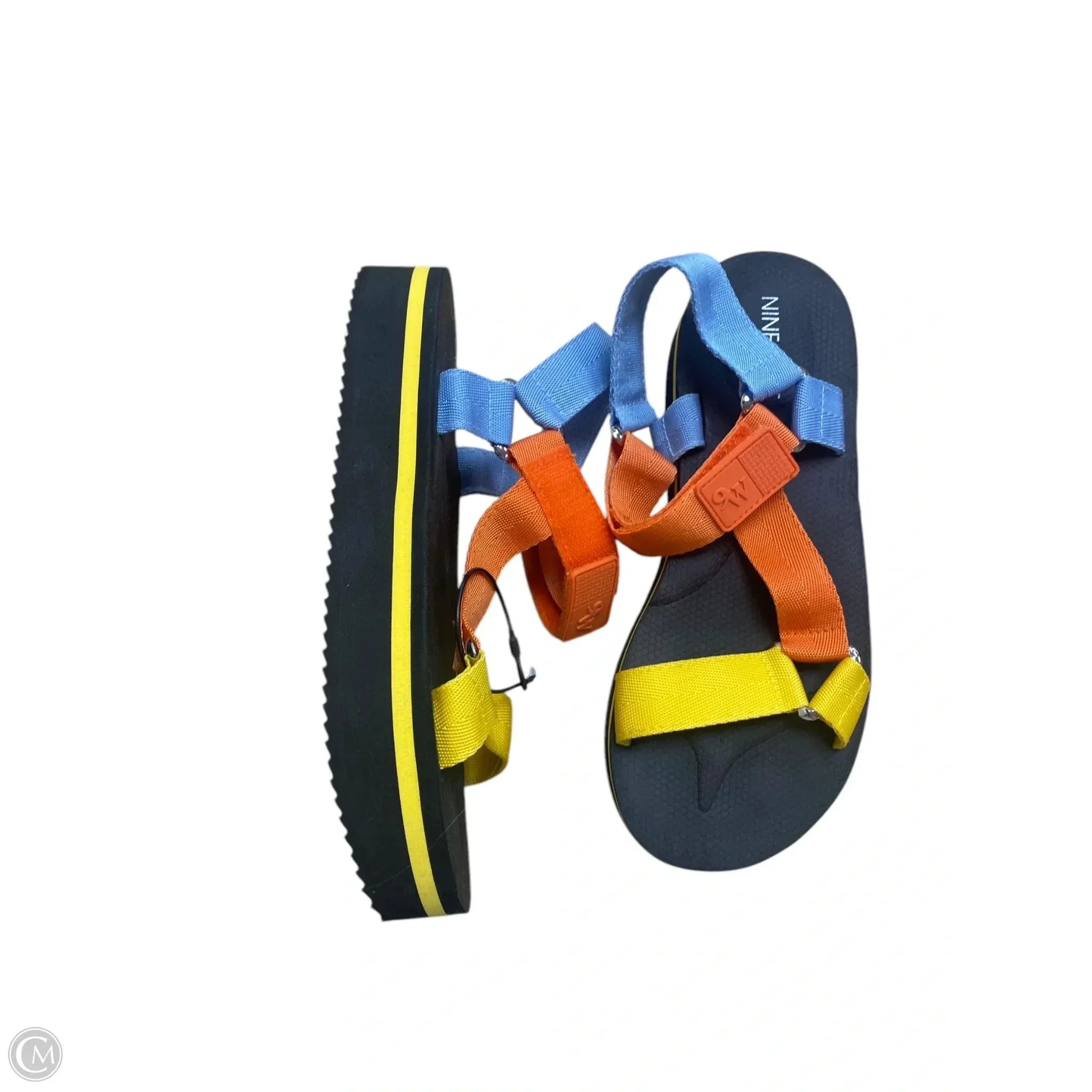 Sandals Heels Platform By Nine West In Multi-colored, Size: 8