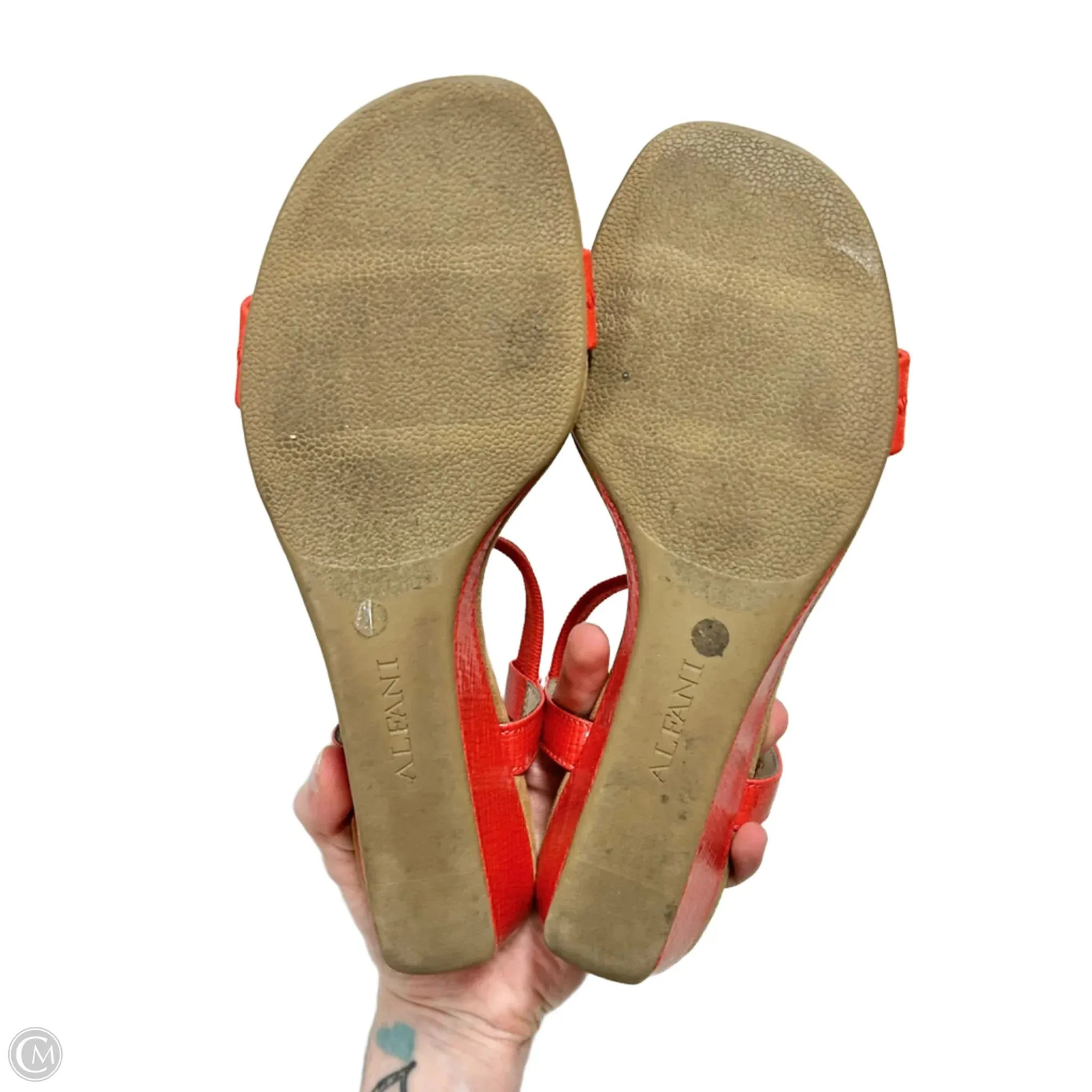 Sandals Heels Wedge By Alfani In Orange, Size: 9