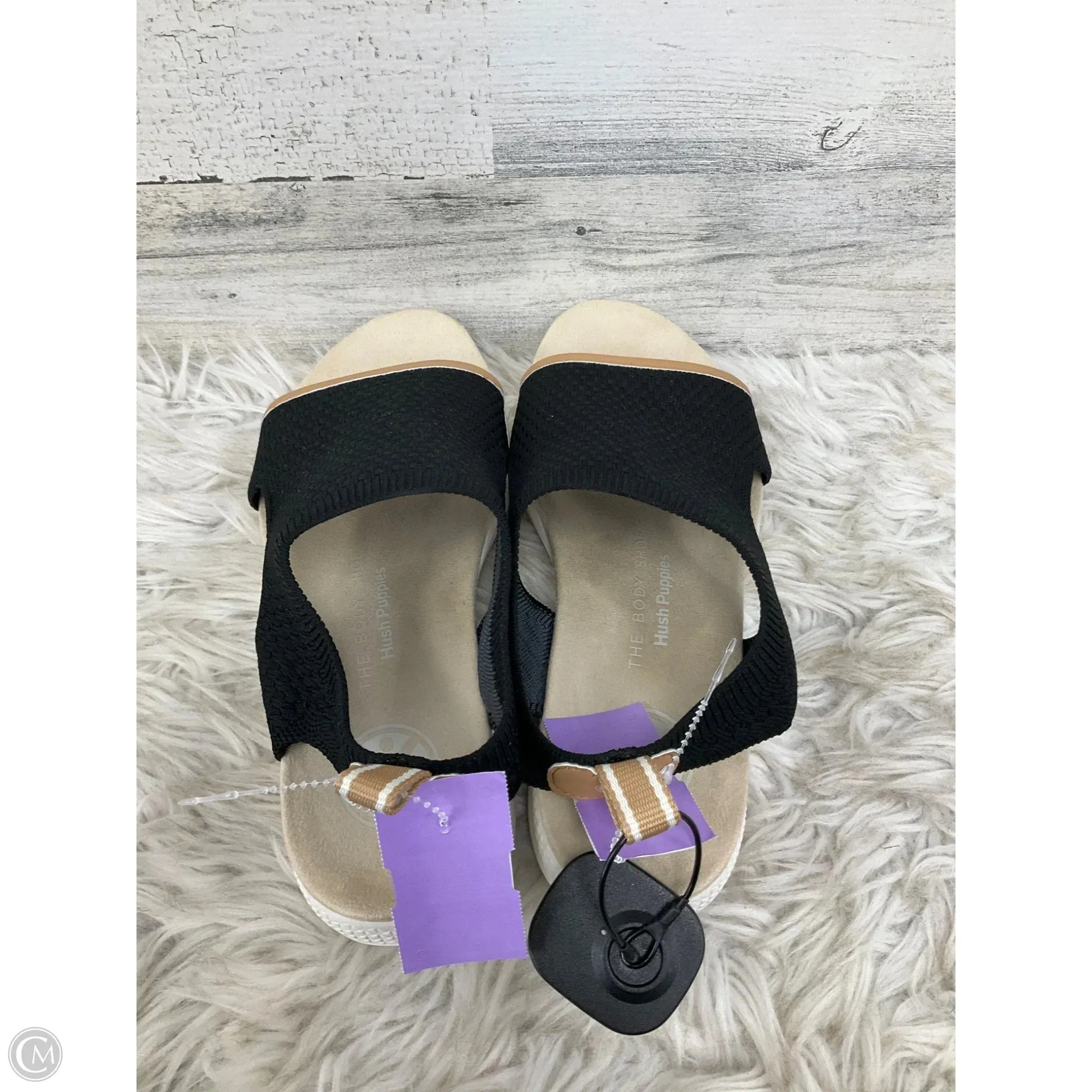 Sandals Heels Wedge By Hush Puppies In Black, Size: 9