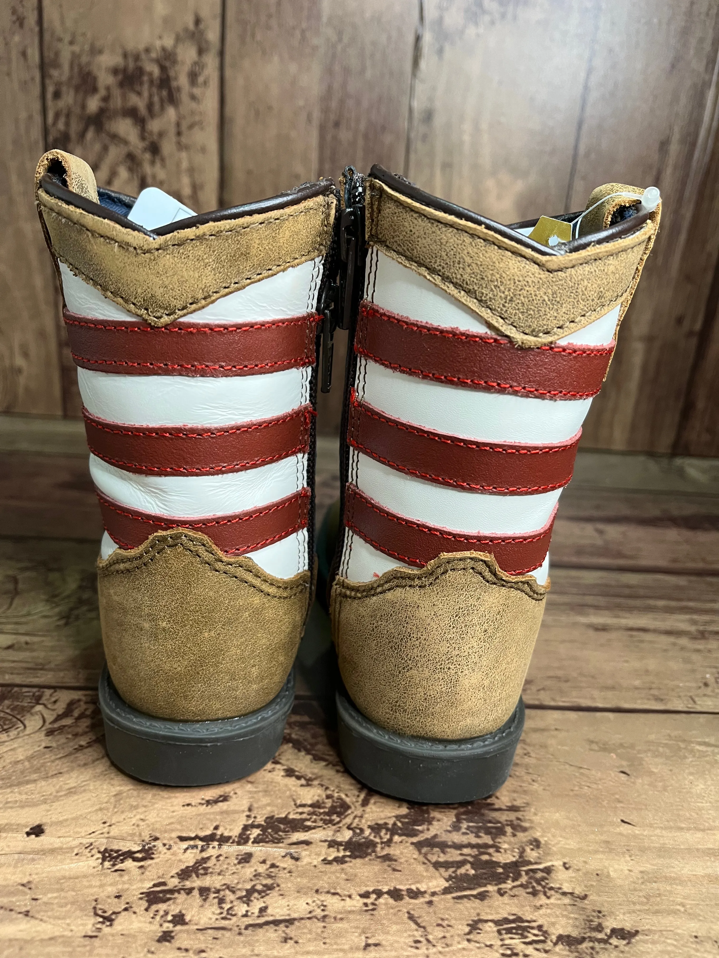 Smoky Mountain Boots 3800T Vintage Brown Stars & Stripes Western Toddler Boots