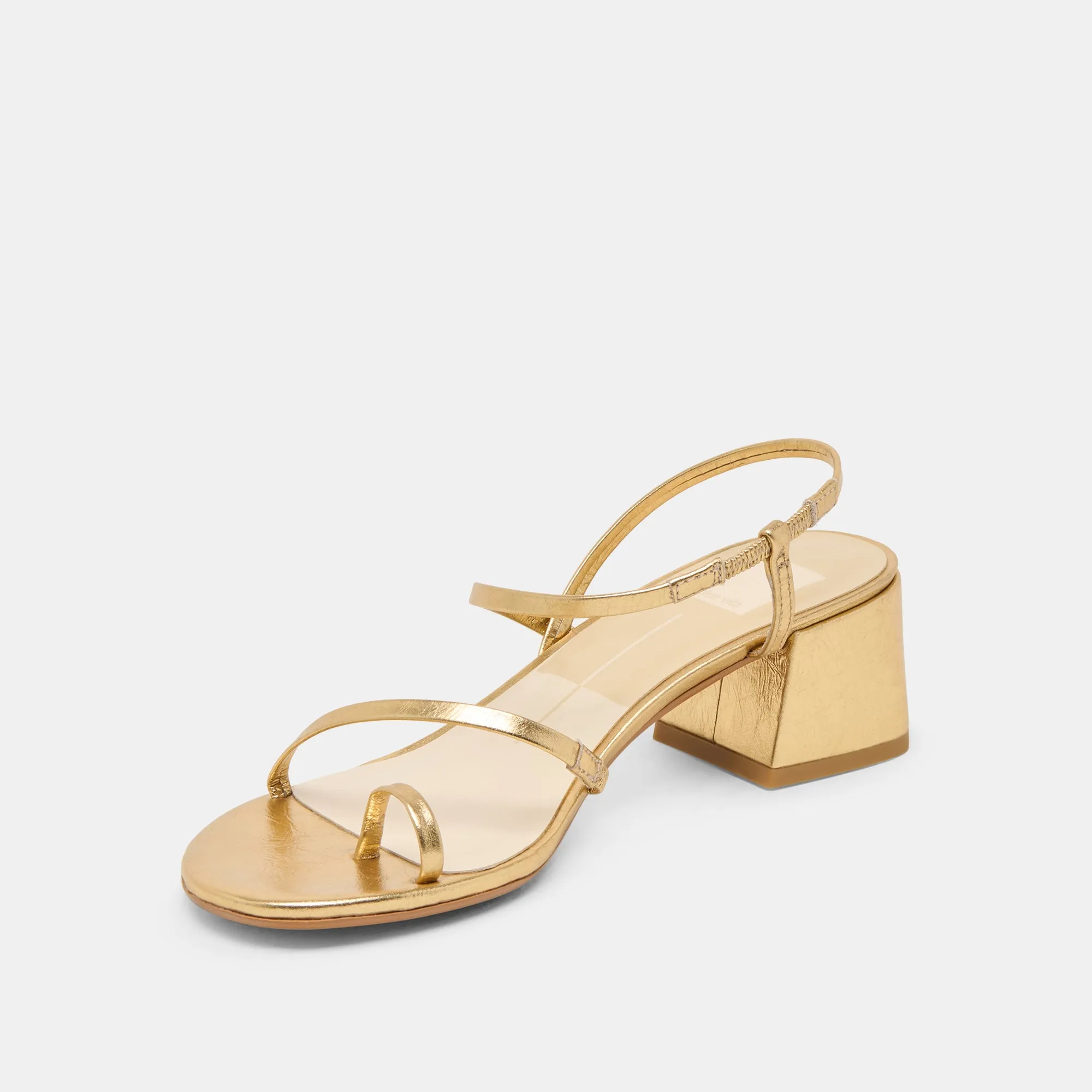 TRINI HEELS GOLD LEATHER