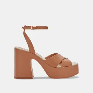 WESSI HEELS CARAMEL LEATHER - re:vita