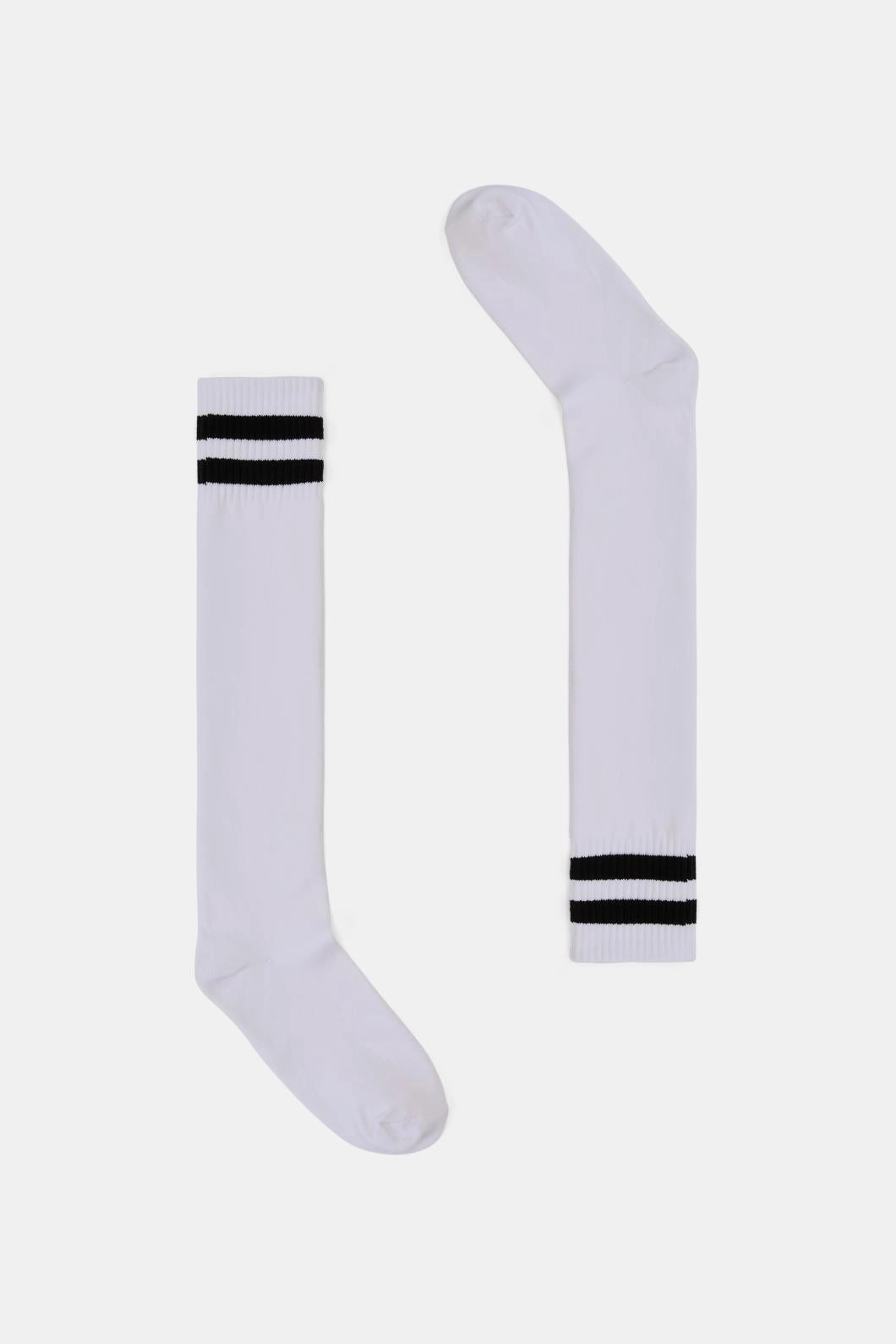 White Knee High Stripe Sock
