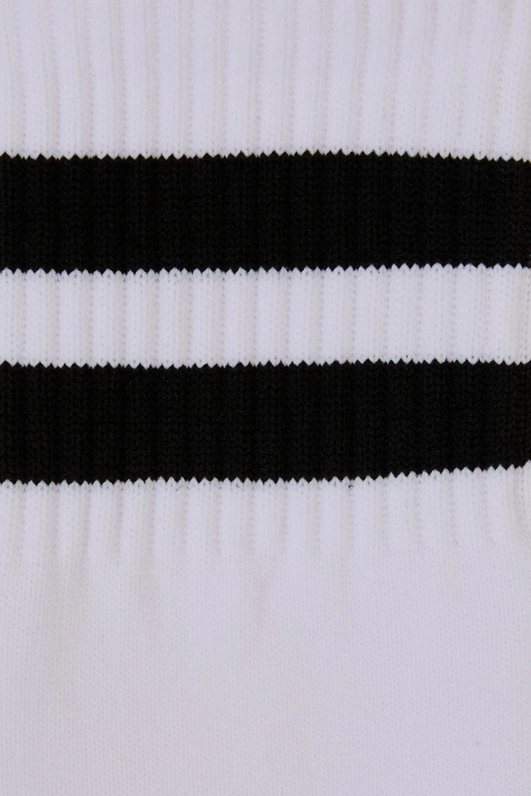 White Knee High Stripe Sock